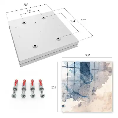 Wall mounted key box Watercolor stains with brown accents