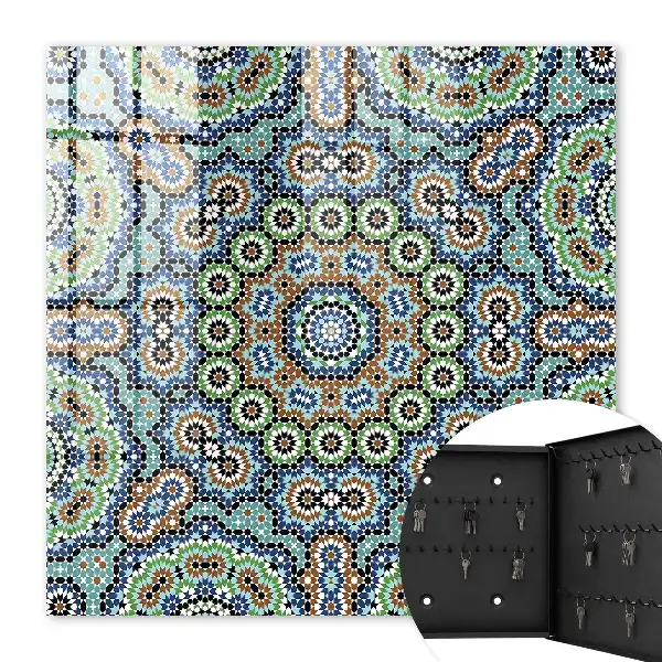 Wall mounted key cabinet A colorful mosaic of intense colors