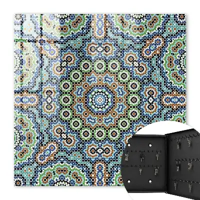 Wall mounted key cabinet A colorful mosaic of intense colors