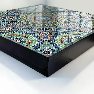 Wall mounted key cabinet A colorful mosaic of intense colors