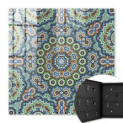 Wall mounted key cabinet A colorful mosaic of intense colors