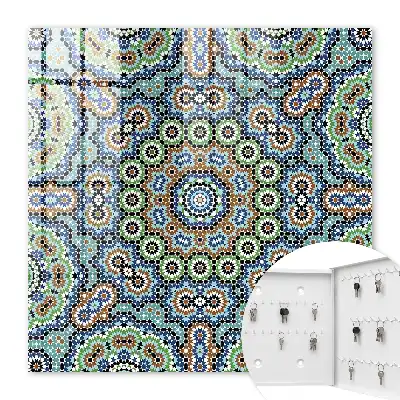 Wall mounted key cabinet A colorful mosaic of intense colors