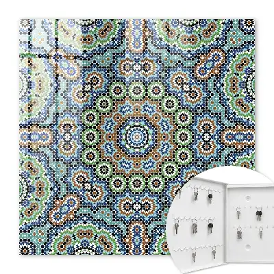 Wall mounted key cabinet A colorful mosaic of intense colors