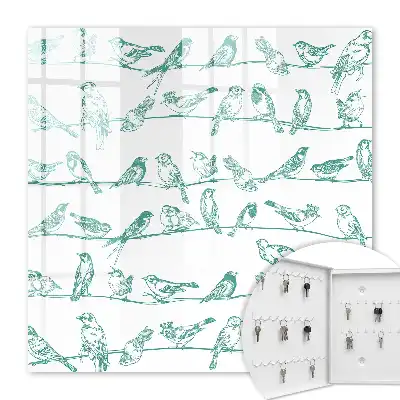 Key cabinet Birds on thin branches