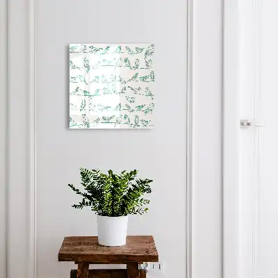 Key cabinet Birds on thin branches