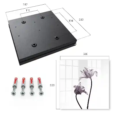 Wall mounted key cabinet Minimalist flowers in a light background