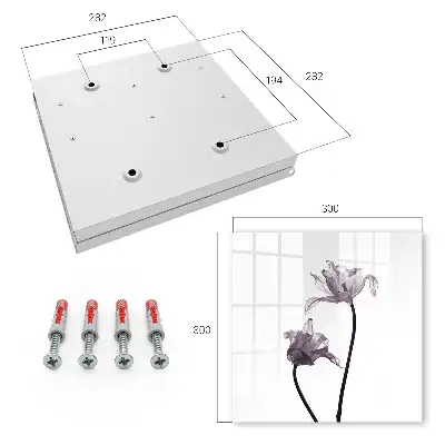 Wall mounted key cabinet Minimalist flowers in a light background
