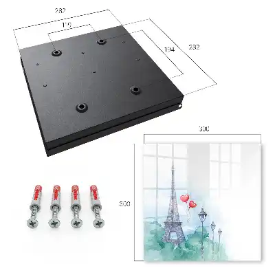 Key cabinet Parisian scenery with blue background