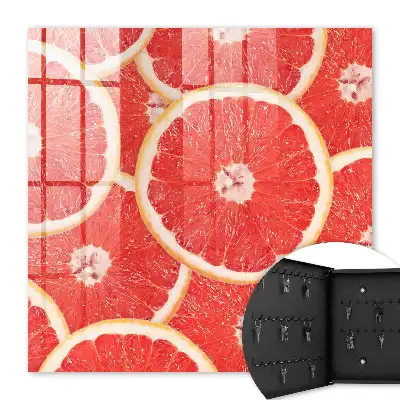 Wall mounted key box Grapefruit slices full of freshness