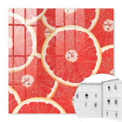 Wall mounted key box Grapefruit slices full of freshness