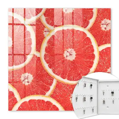 Wall mounted key box Grapefruit slices full of freshness