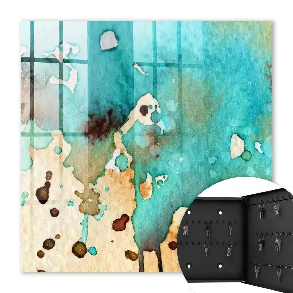 Key box for home Turquoise abstract composition