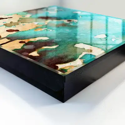 Key box for home Turquoise abstract composition