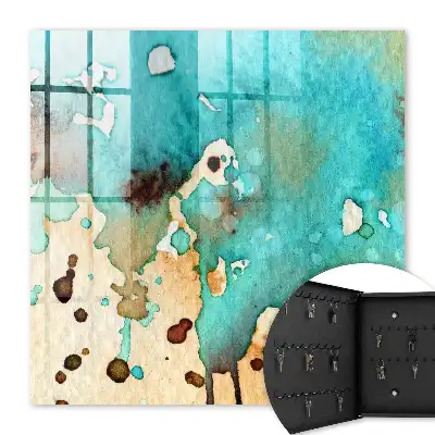 Key box for home Turquoise abstract composition