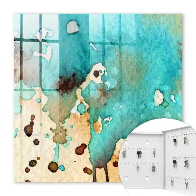 Key box for home Turquoise abstract composition