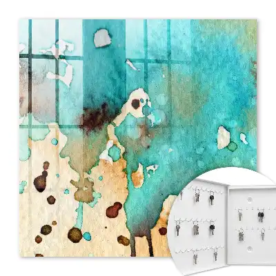 Key box for home Turquoise abstract composition