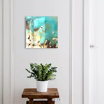 Key box for home Turquoise abstract composition