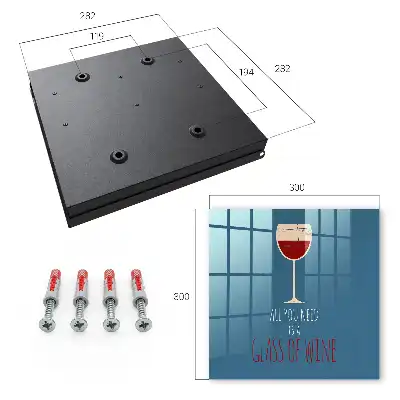 Decorative key box Glass of wine with inspirational inscription