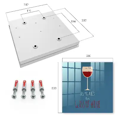 Decorative key box Glass of wine with inspirational inscription