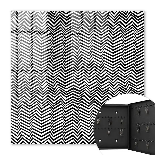 Wall mounted key box Zigzag dynamic contrast lines