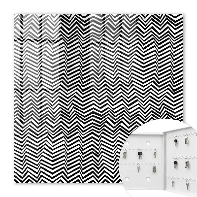 Wall mounted key box Zigzag dynamic contrast lines