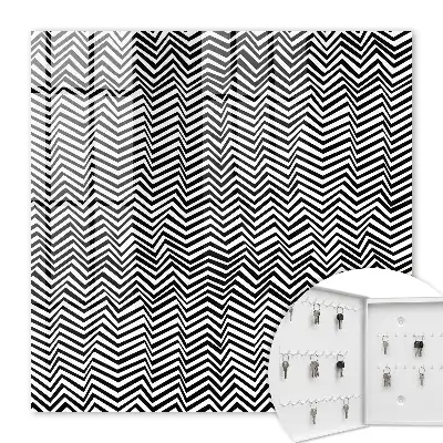 Wall mounted key box Zigzag dynamic contrast lines