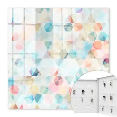 Decorative key box Geometric pastel patterns