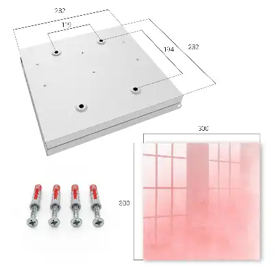 Wall mounted key cabinet Pink background with a subtle pattern