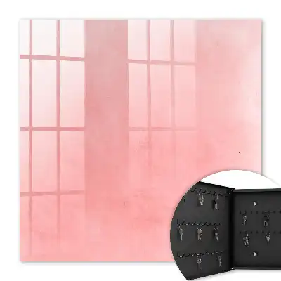 Wall mounted key cabinet Pink background with a subtle pattern