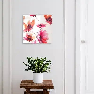 Wall mounted key box Watercolor flowers, delicate color