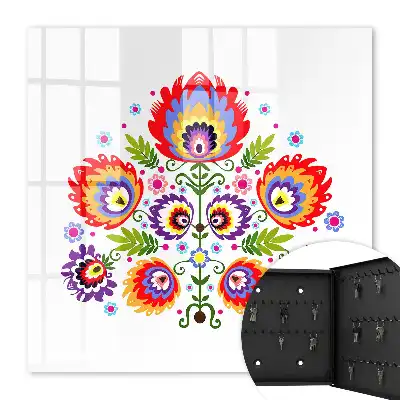 Key cabinet Folk style flowers