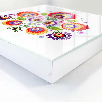 Key cabinet Folk style flowers