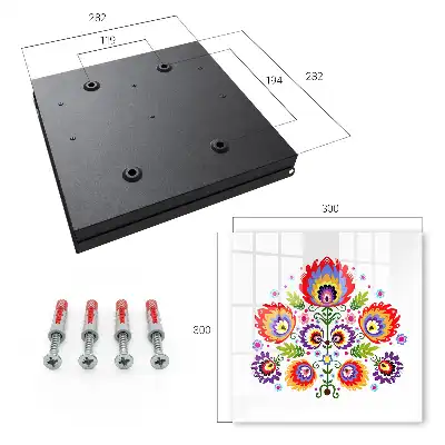 Key cabinet Folk style flowers
