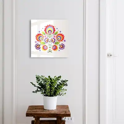 Key cabinet Folk style flowers