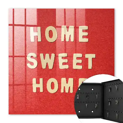 Home Sweet Home wall mounted key box in red
