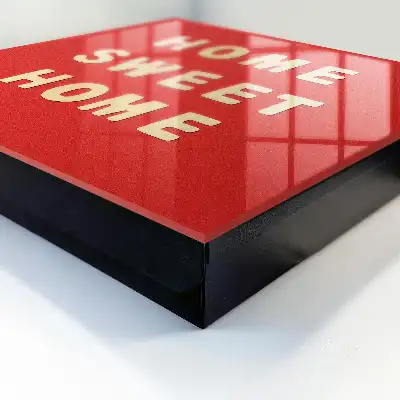 Wall mounted key box Home sweet red in the background