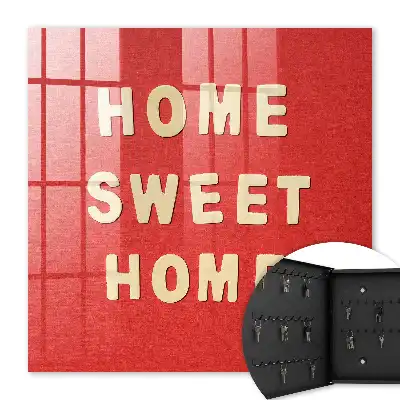 Home Sweet Home wall mounted key box in red
