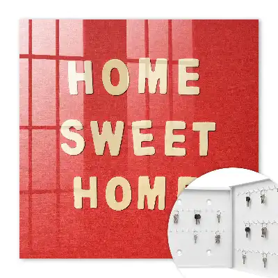 Wall mounted key box Home sweet red in the background