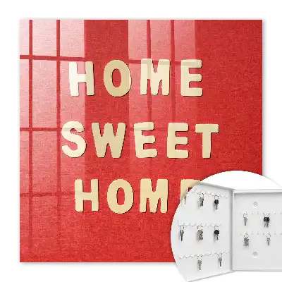 Home Sweet Home wall mounted key box in red