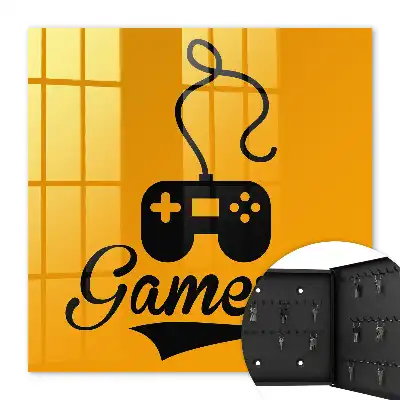 Decorative key box Gamer pad and orange inscription