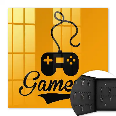 Decorative key box Gamer pad and orange inscription