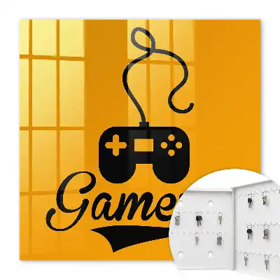 Decorative key box Gamer pad and orange inscription