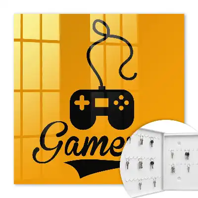 Decorative key box Gamer pad and orange inscription