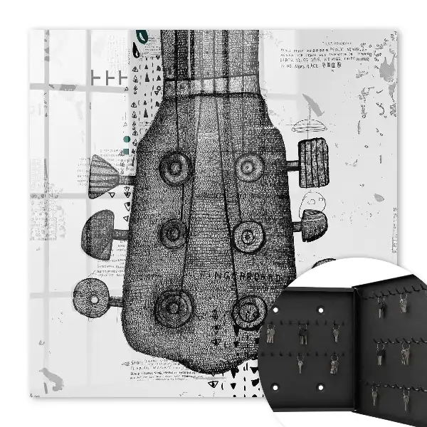 Key cabinet Illustration of a guitar with exceptional details