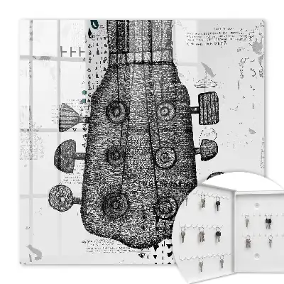 Key cabinet Illustration of a guitar with exceptional details