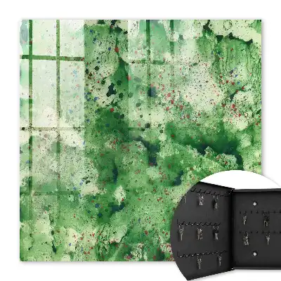 Wall mounted key box Green chaos abstraction