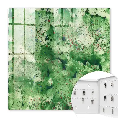Wall mounted key box Green chaos abstraction