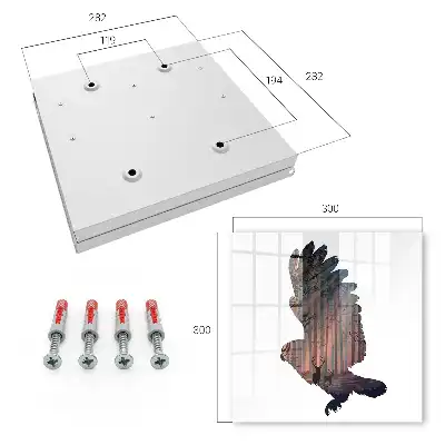 Wall mounted key cabinet Forest bird harmony of nature