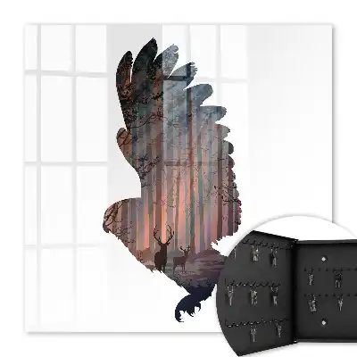 Wall mounted key cabinet Forest bird harmony of nature