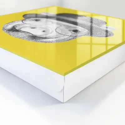 Wall mounted key box A cheerful yellow pig in the background
